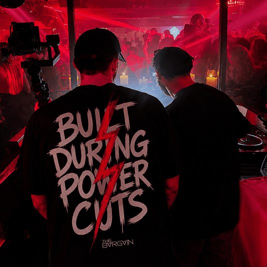 Built During Power Cuts oversized Lebanese streetwear tee by The Bargain LB