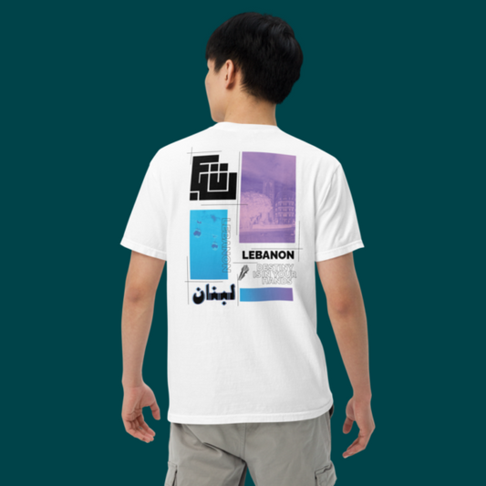 Lebanon oversized graphic t-shirt — 10452 km Lebanese identity streetwear by The Bargain LB