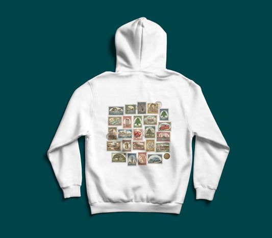 Lebanon vintage stamps postal heritage premium Lebanese hoodie by The Bargain LB