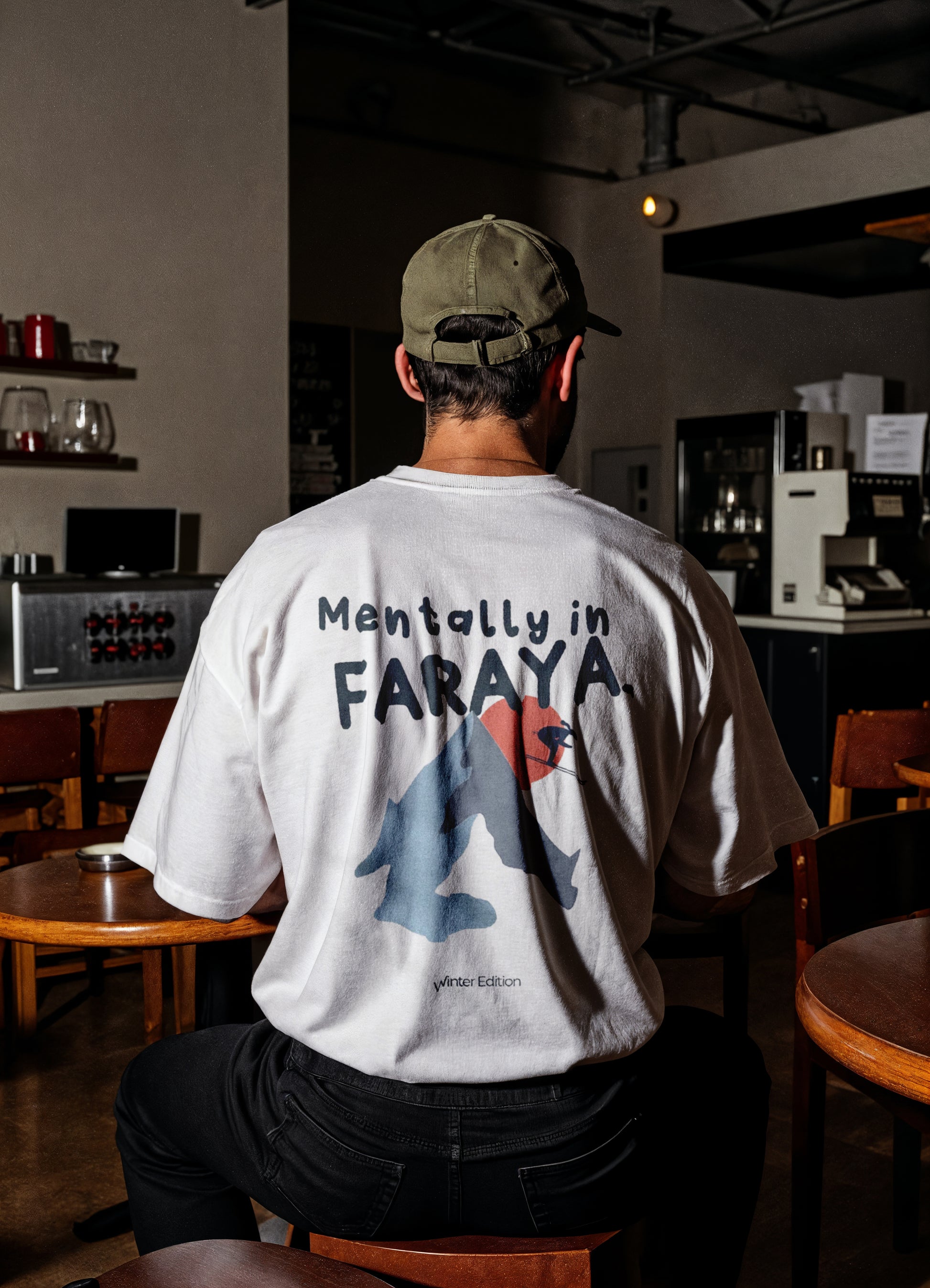 Mentally in Faraya Lebanese winter culture graphic t-shirt by The Bargain LB