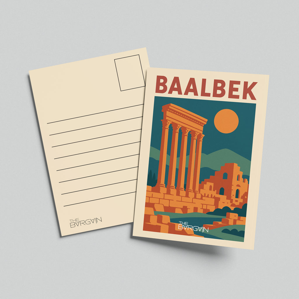 961 Lebanon postcard collectible art print — Baalbek Beirut Anfeh by The Bargain LB