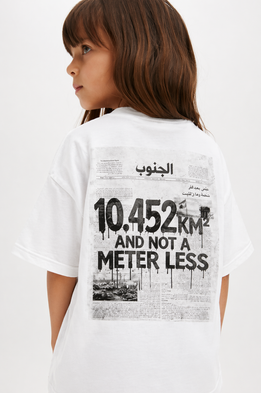 Not a Meter Less kids Lebanese graphic t-shirt — identity streetwear by The Bargain LB