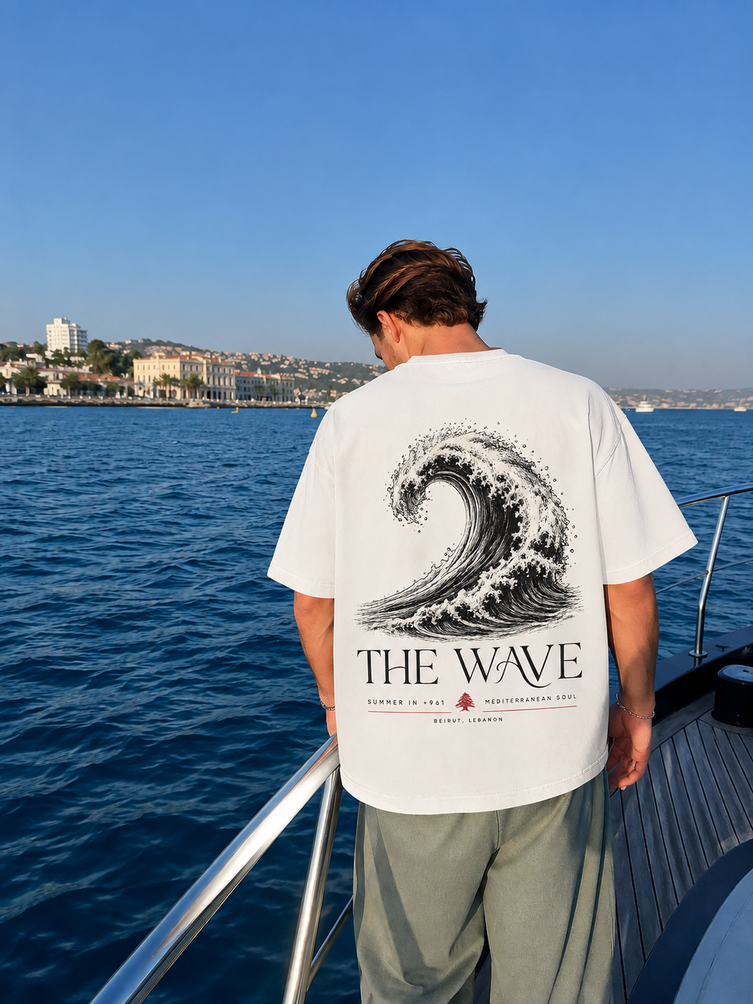 The Wave Summer in +961 Mediterranean Lebanese oversized t-shirt by The Bargain LB