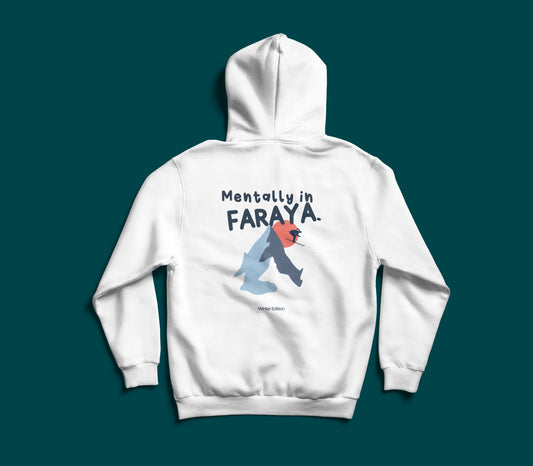 Mentally in Faraya Lebanese winter ski culture graphic hoodie by The Bargain LB