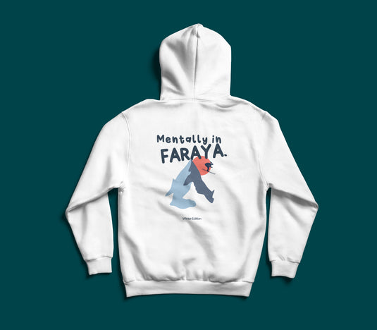 Mentally in Faraya Lebanese winter ski culture graphic hoodie by The Bargain LB