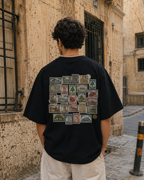 Lebanon Vintage Stamps T-Shirt by The Bargain LB