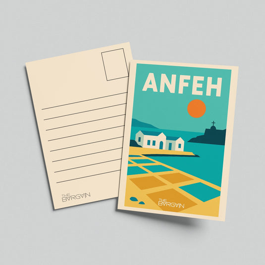 961 Postcard of Anfeh, collectible art print by The Bargain LB