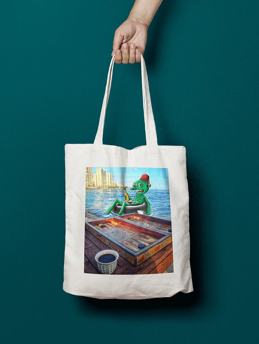 Charif X Lebanon tote bag — Lebanese cultural nostalgia accessory by The Bargain LB