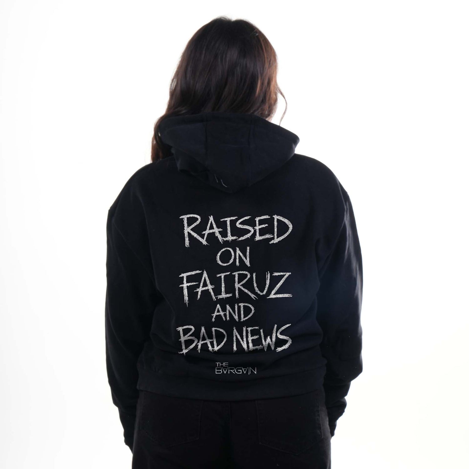 Raised On Fairuz And Bad News premium Lebanese graphic hoodie by The Bargain LB