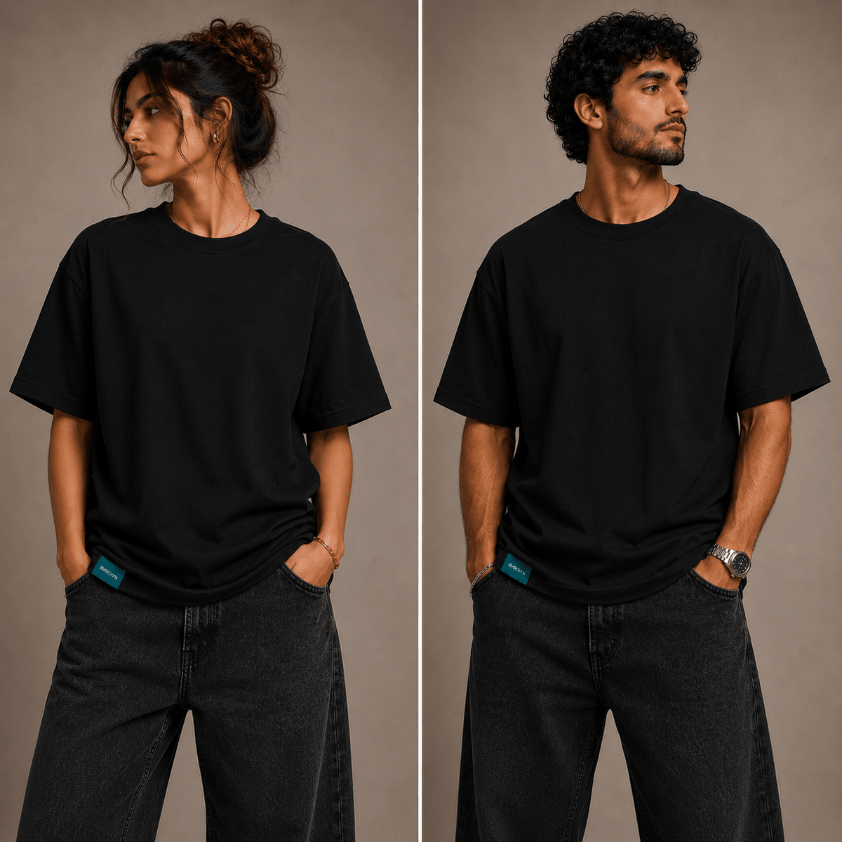 Stop Calling Oversized Tee in black by The Bargain LB