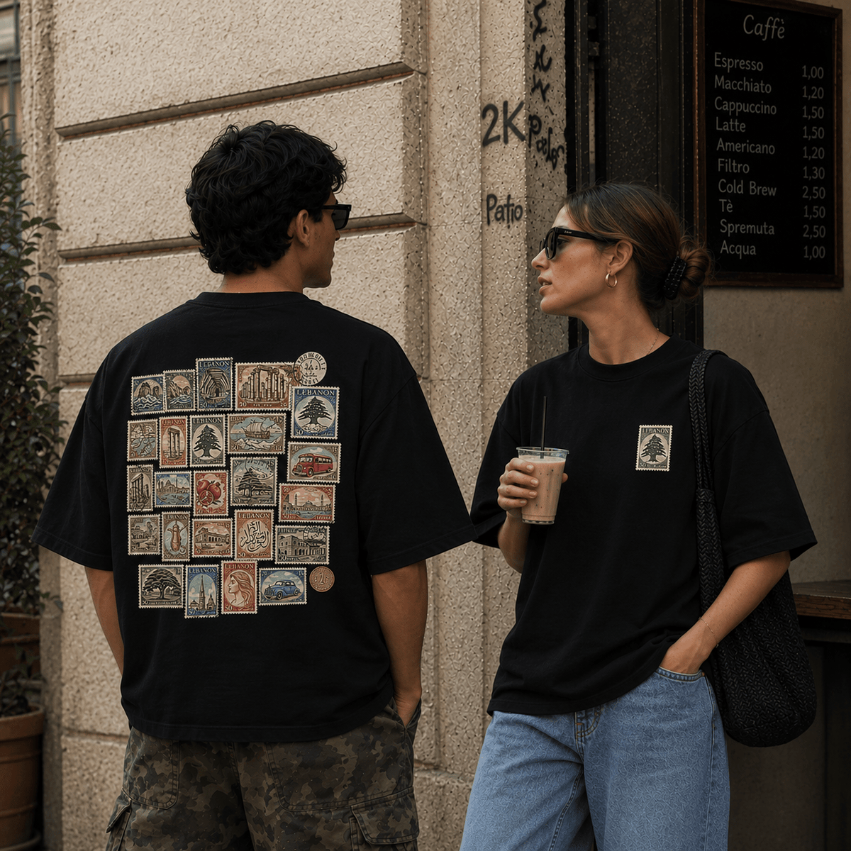 Lebanon Vintage Stamps - T-Shirt - The bargain lb