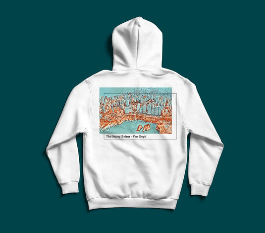 The Starry Beirut Van Gogh inspired Lebanese graphic hoodie by The Bargain LB